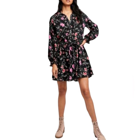 Free People Lighten Up Mini Dress Med Fairy Flowy Floral Feminine Pockets - Picture 10 of 10